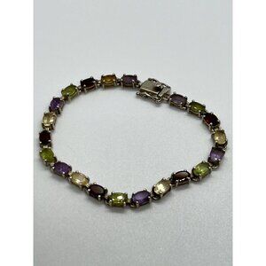 925 Sterling silver Tourmalines bracelet